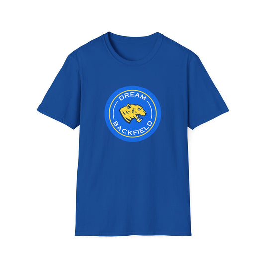 Dream Backfield T-Shirt | Yellow Tiger Logo, Athletic Vintage Circle Emblem